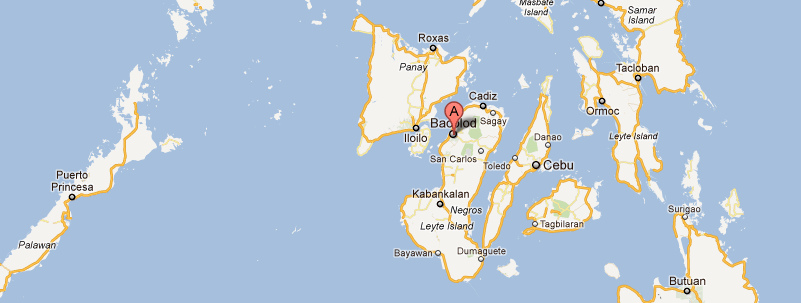 Location of Bacolod within the Visayas